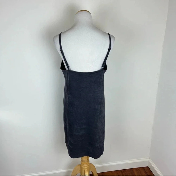 Aritzia Wilfred Free Grey Faux Suede V Neck Shift Dress M - Picture 7 of 7